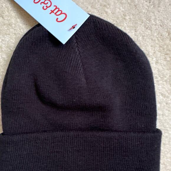 Cat & Jack Toddler Solid Beanie New Black - One Size - Cuffed and Ribbed - Picture 3 of 6